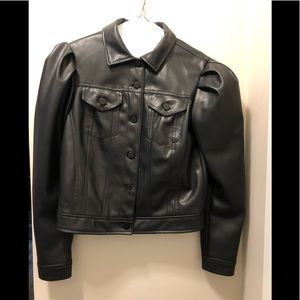 This luxe, vegan leather layer jacket